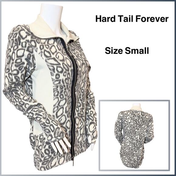 Hard Tail Forever Long Leopard Fitted Jacket SZ S  $98 - Picture 1 of 11